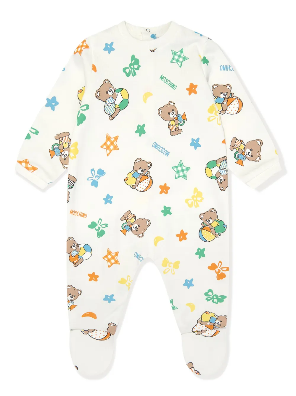 Moschino Kids Twee romper met teddybeerpatroon Beige