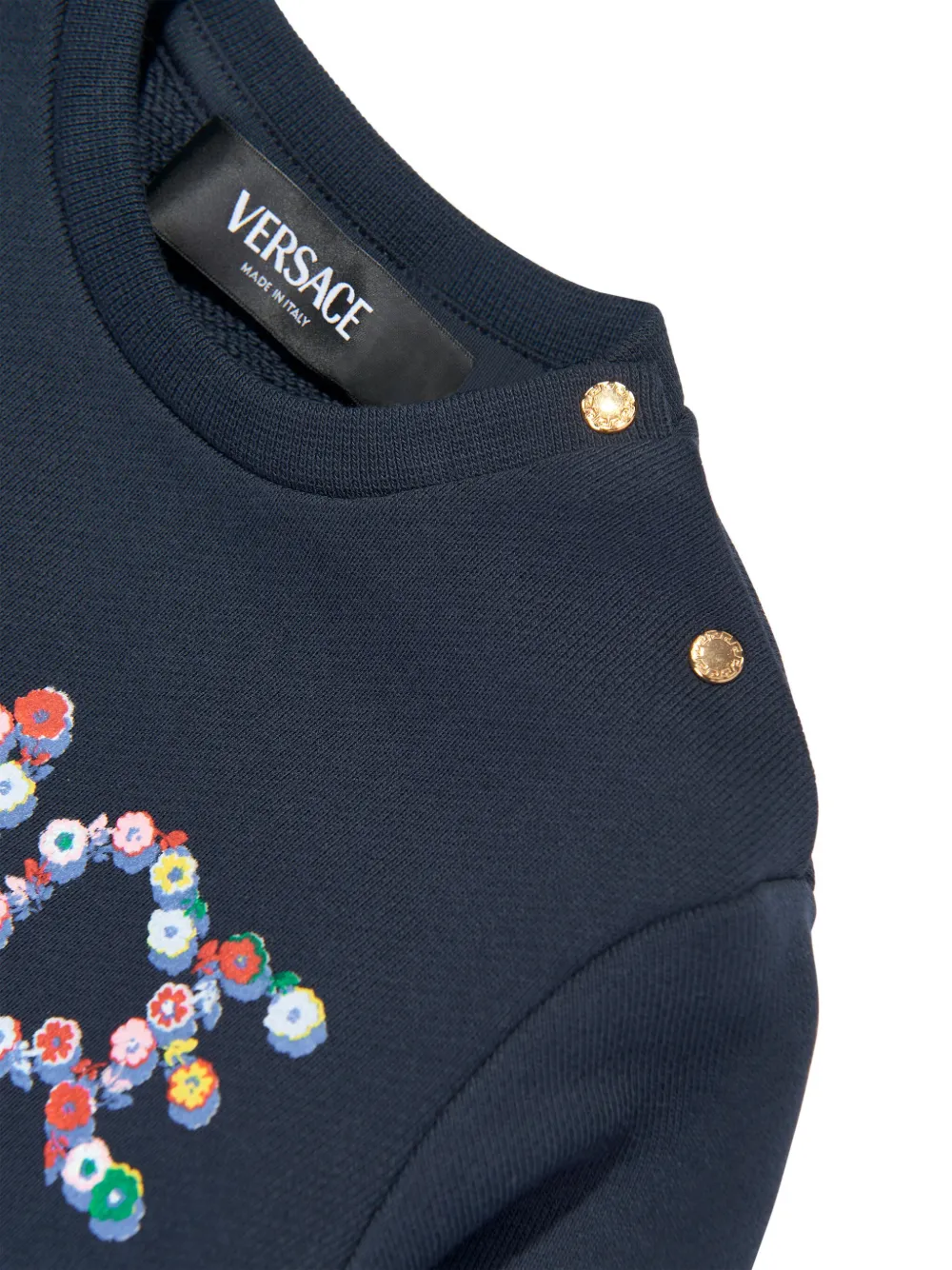 Versace Kids Falling Flower sweater Blauw