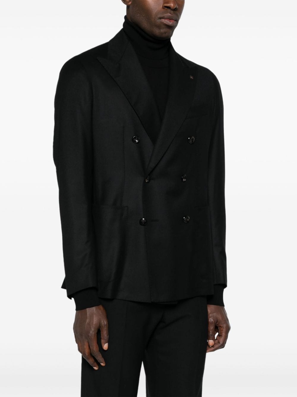 Shop Tagliatore Brooch-detail Blazer In Black