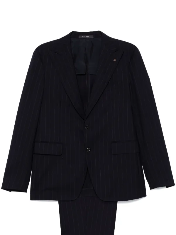 スーツ TAGLIATORE Tagliatore Pinstriped single-breasted Suit | Blue | FARFETCH