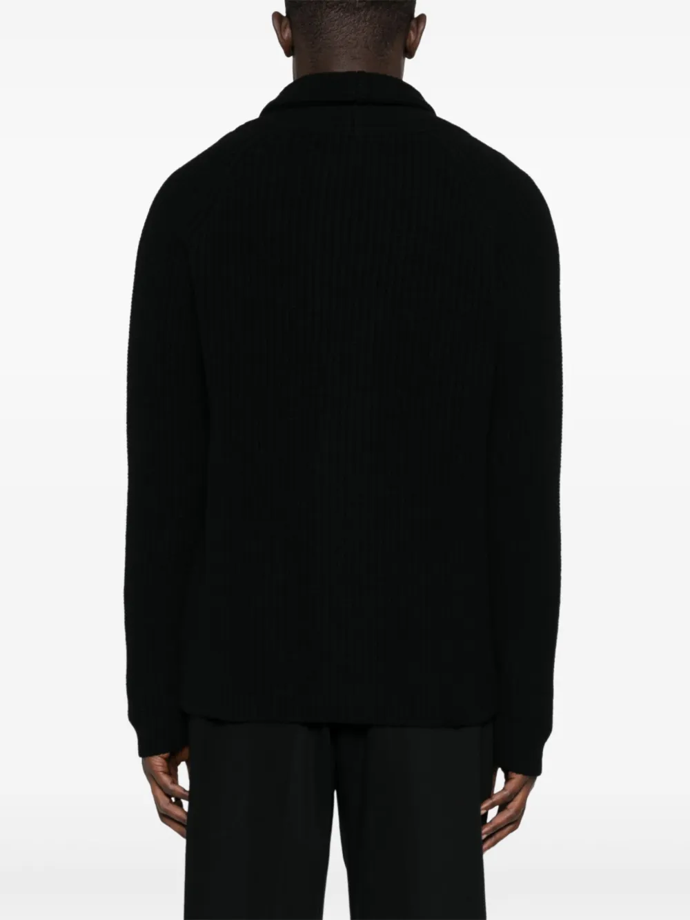Tagliatore Ribgebreid vest Zwart