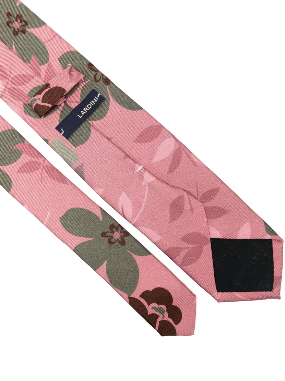 Lardini Zijden stropdas met bloemenprint - Roze