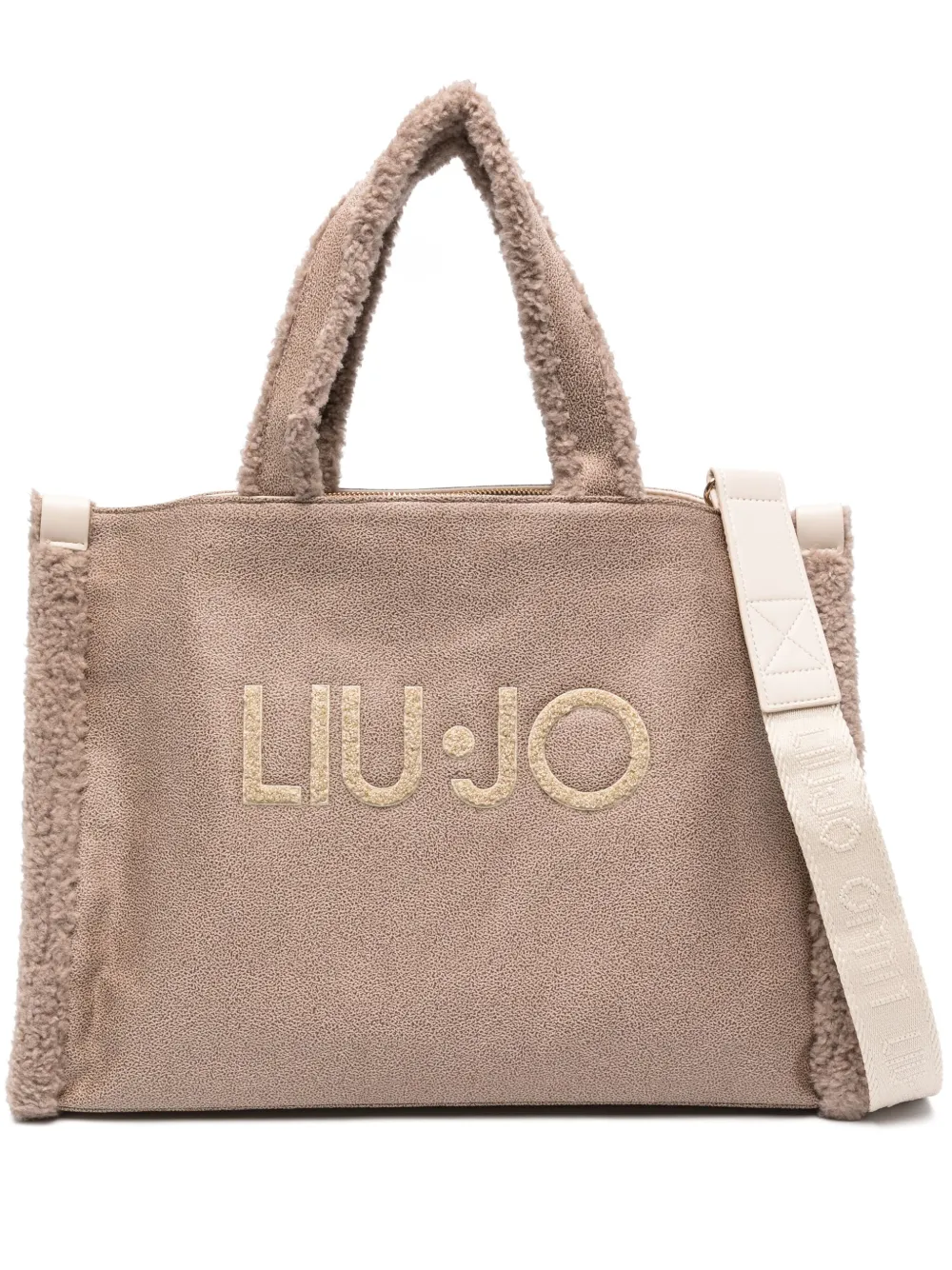 LIU JO Shopper met logo Beige