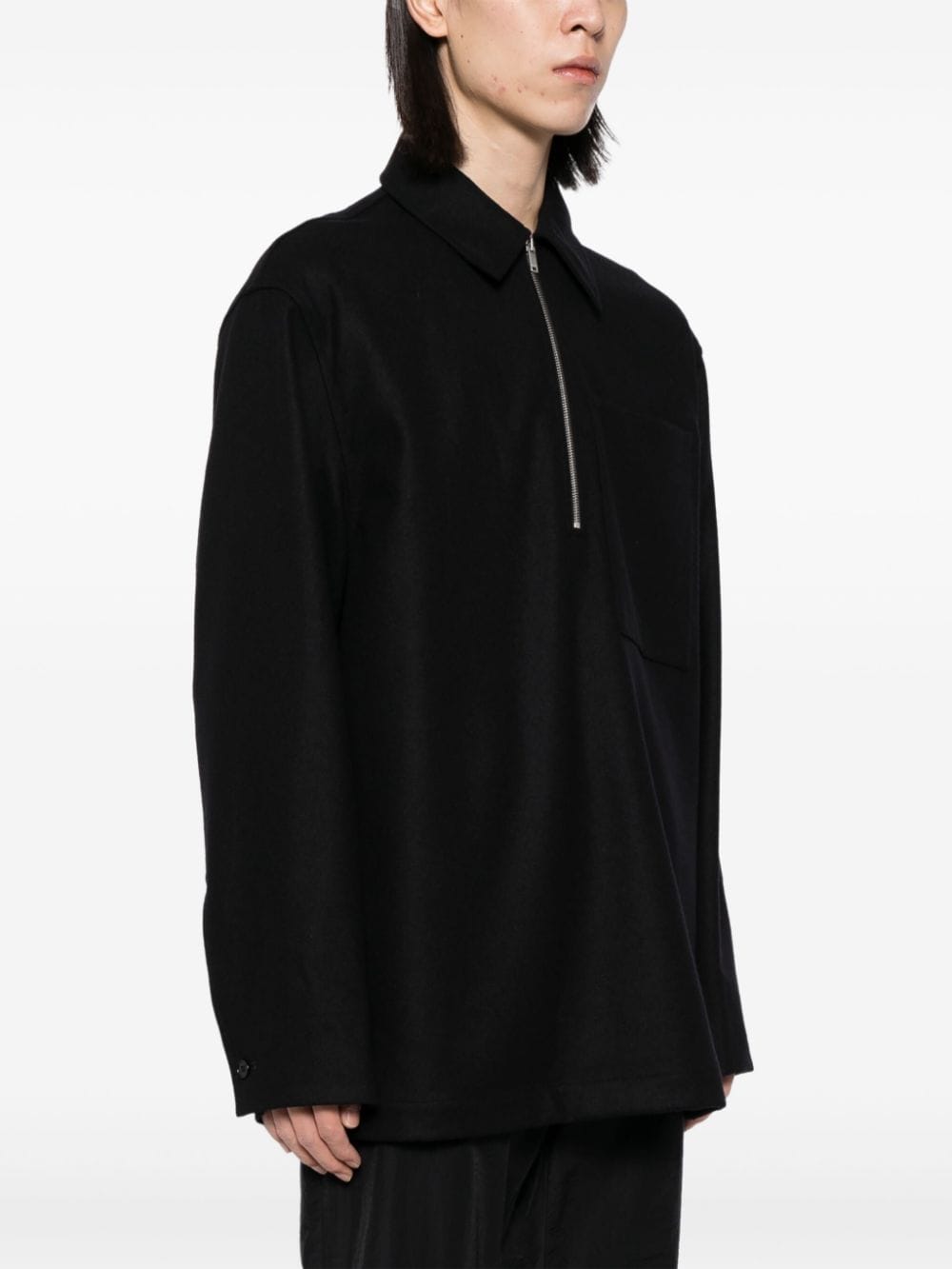 Shop Jil Sander Zip-up Sweatshirt In Black