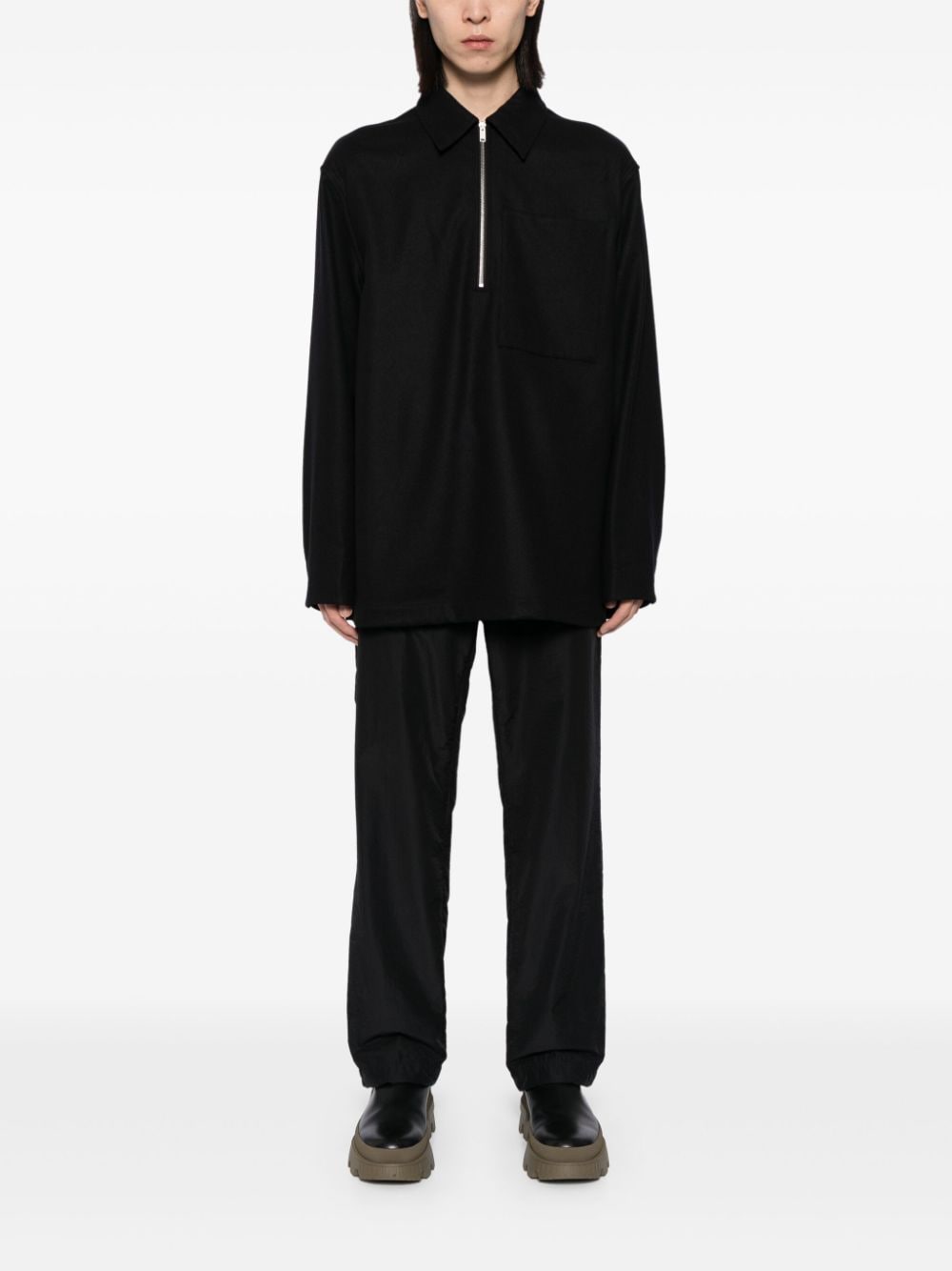 Shop Jil Sander Zip-up Sweatshirt In Black