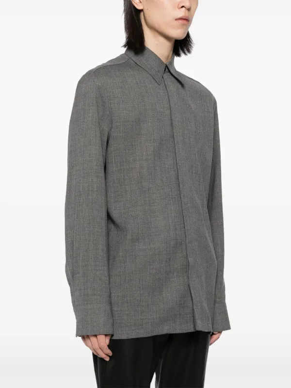 Jil Sander フランネル シャツ | グレー | FARFETCH JP