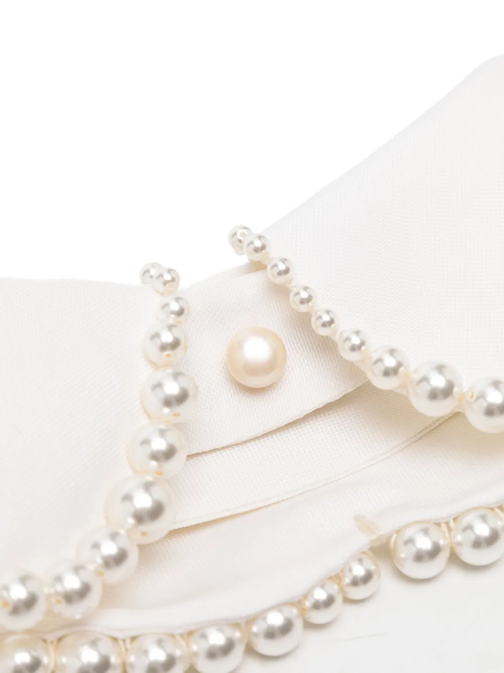 Dice Kayek Kraag verfraaid met parels - Wit