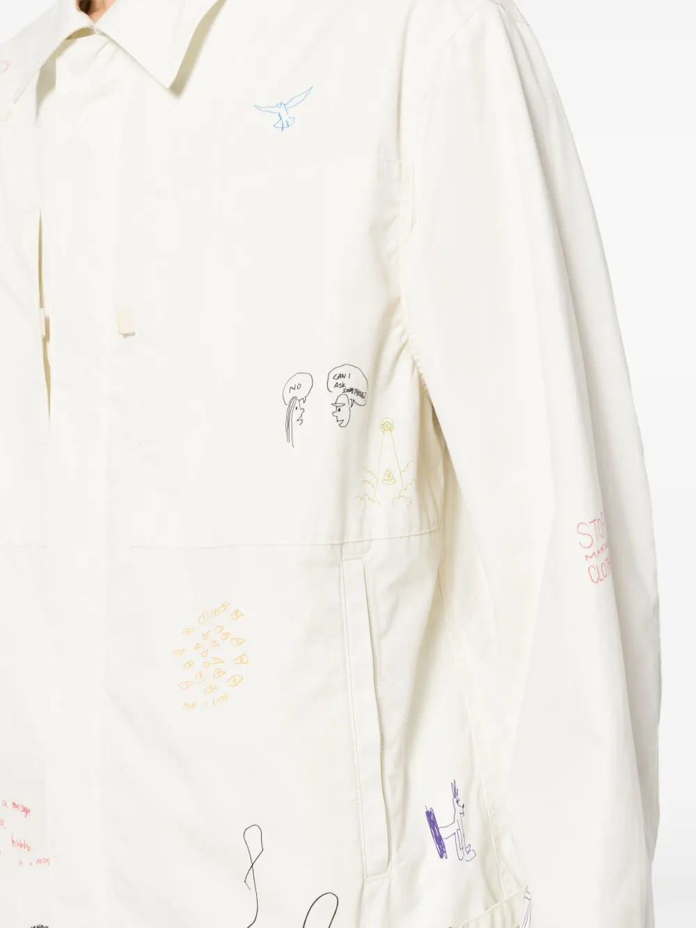 Undercover Jack met print Wit