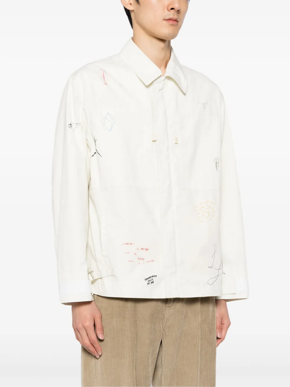 Undercover Jack met print Wit