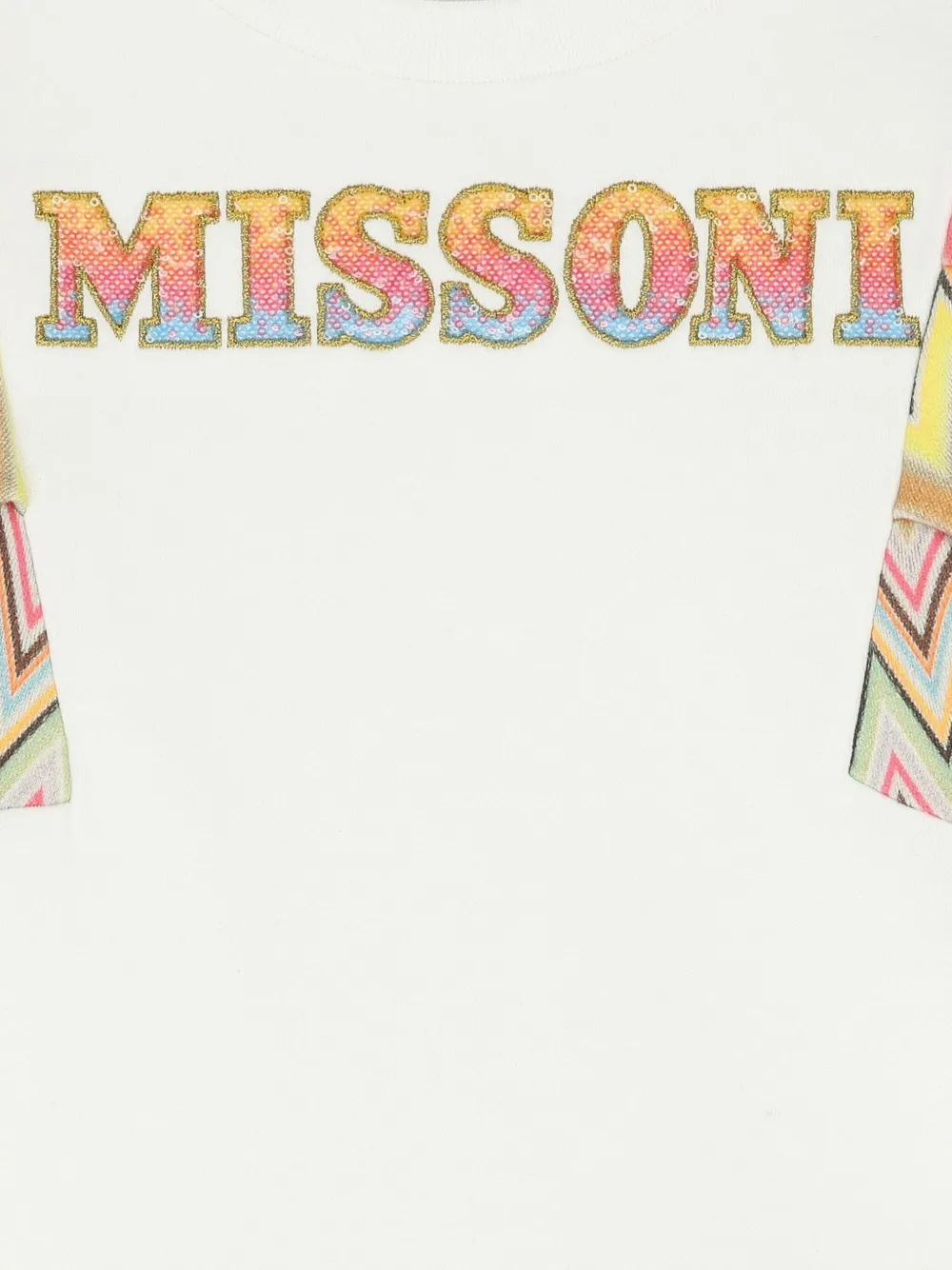 Missoni Kids Mini-jurk met zigzag-print Wit