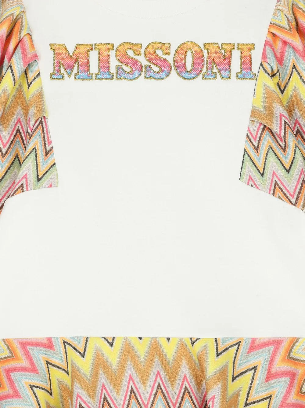 Missoni Kids Mini-jurk met zigzag-print Wit