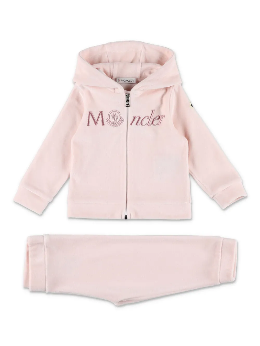 Moncler Enfant Fleece trainingspak met geborduurd logo Roze