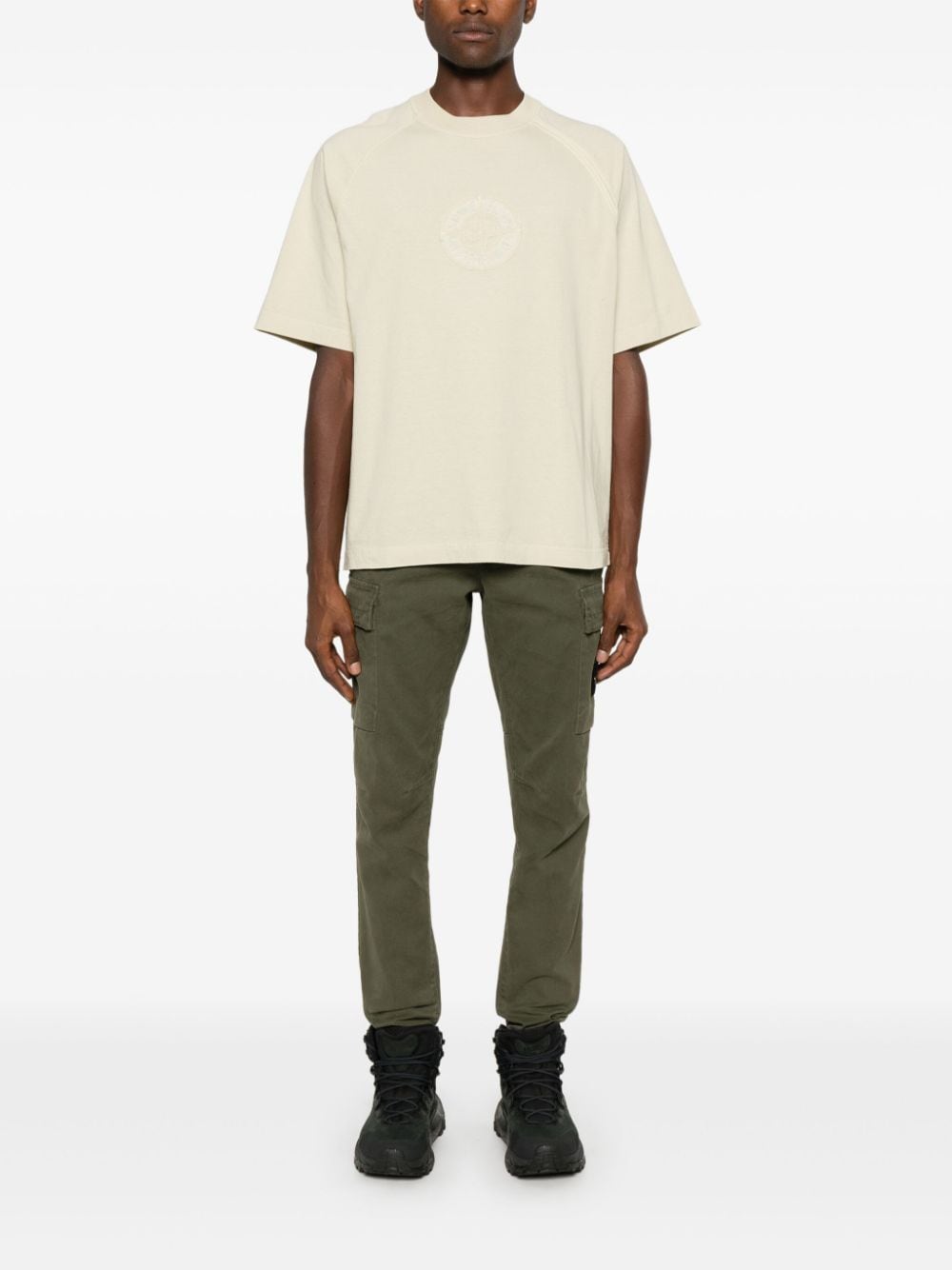 Stone Island T-shirt van biologisch katoen - NEUTRALS