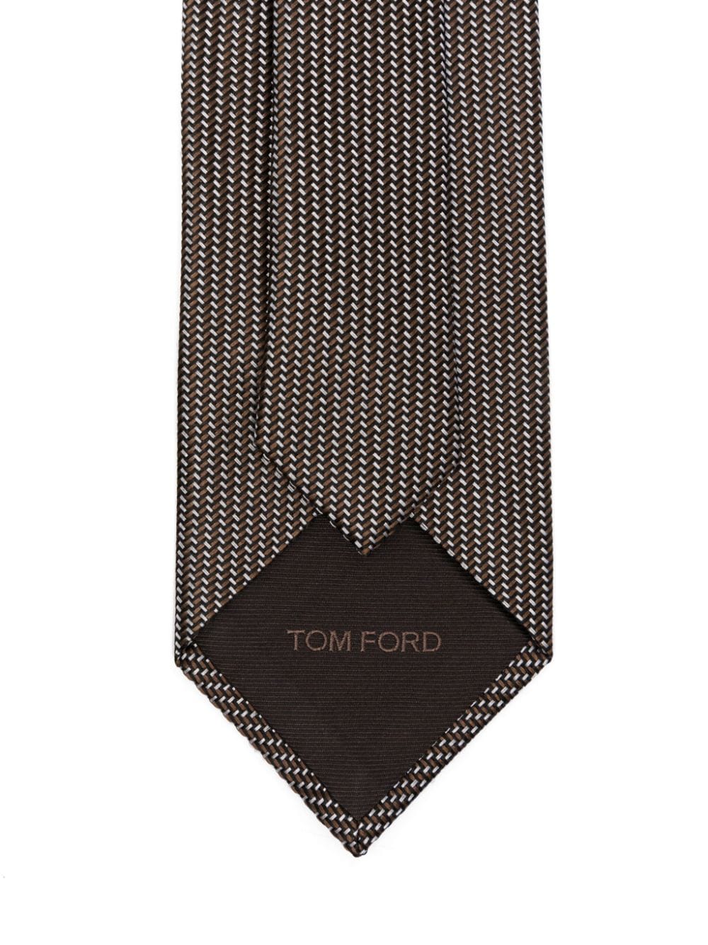 TOM FORD Stropdas met geometrisch jacquard - Bruin