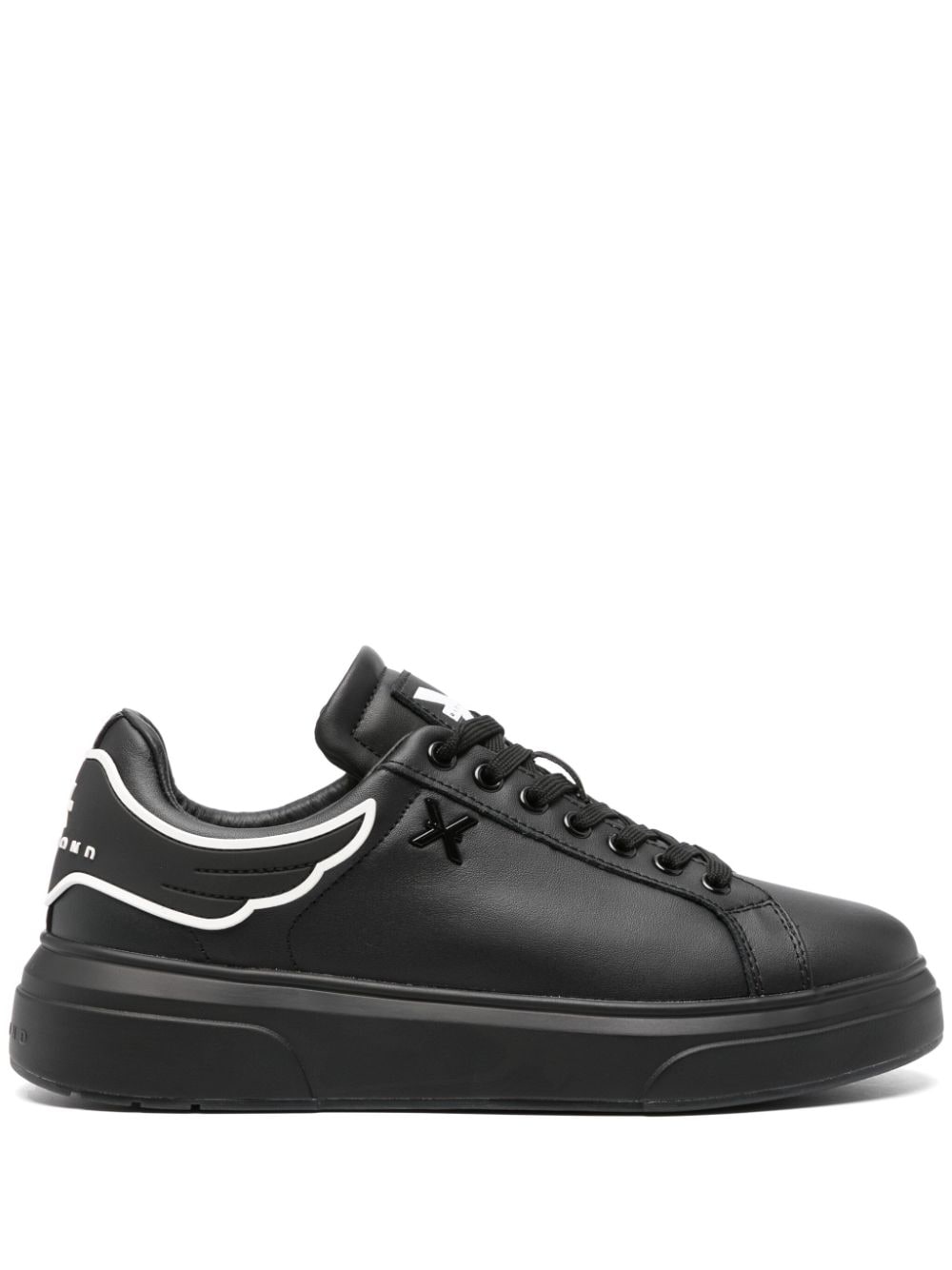 Shop John Richmond Leather Sneakers In Black