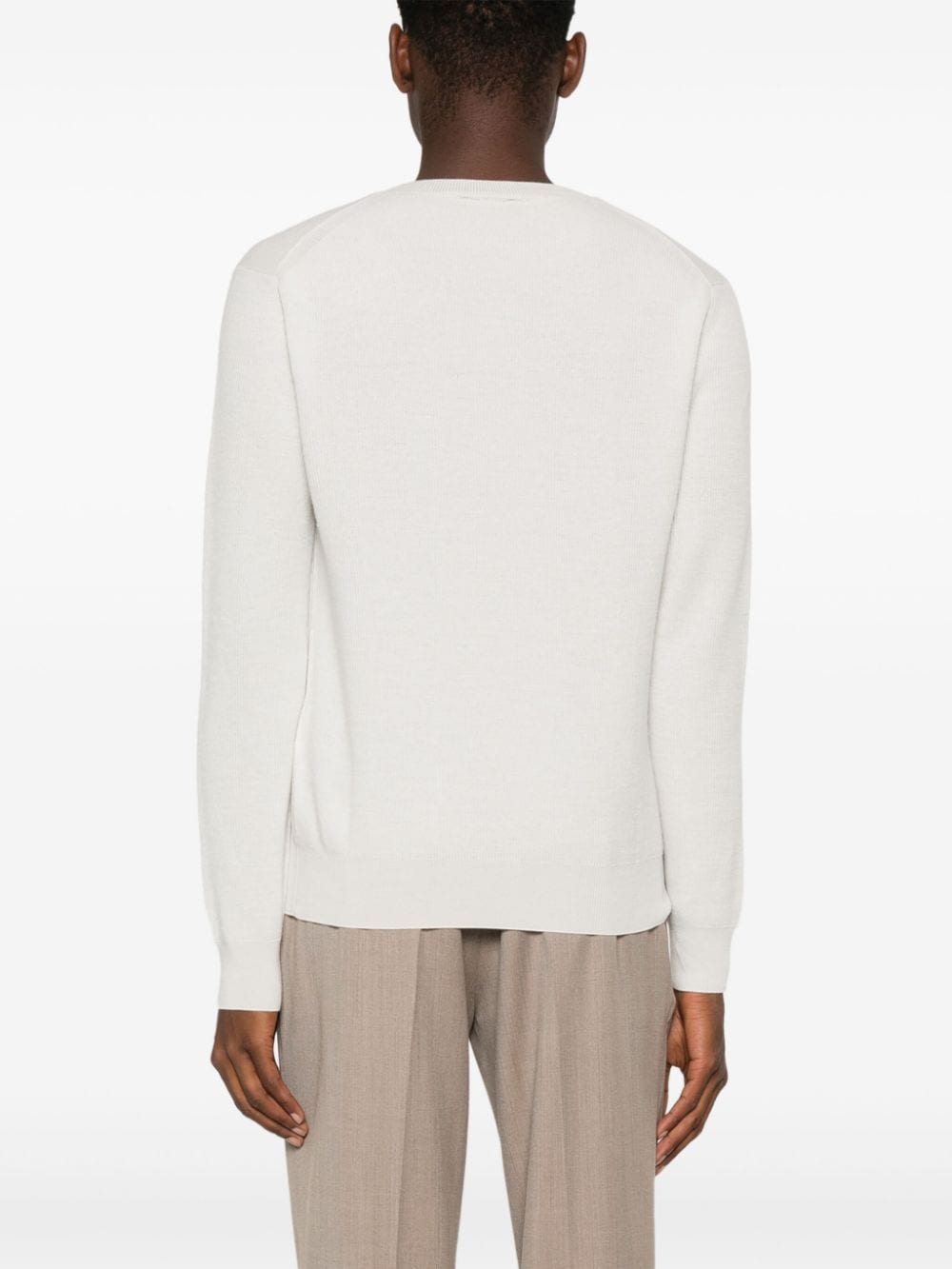 Shop Brioni Ribbed-knit Sweater In Grey