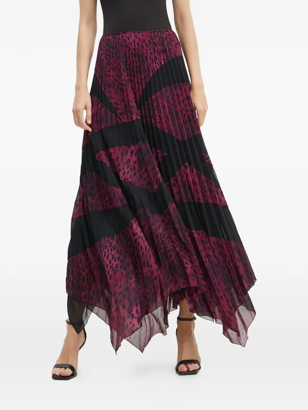 Pinko Pleated Maxi Skirt In Purple