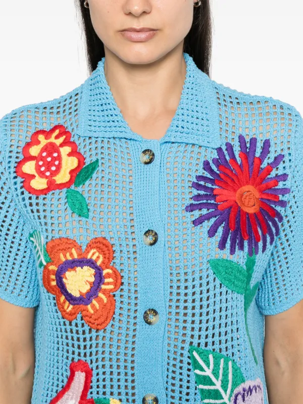 Mira Mikati フローラル クロシェ シャツ | ブルー | FARFETCH JP