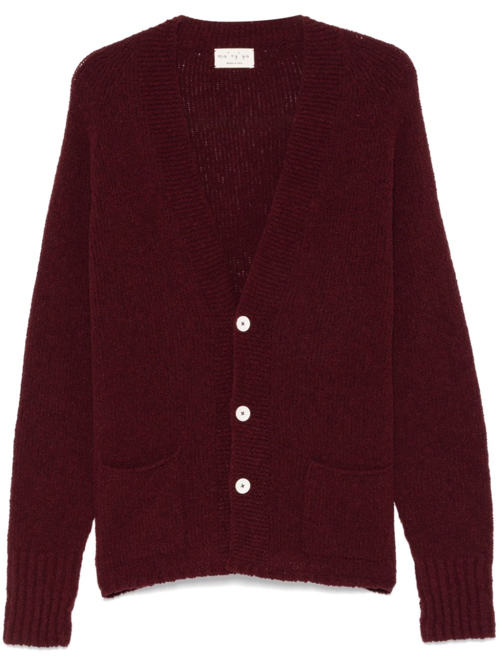 Ma'ry'ya Ribbed-knit Cardigan In Red