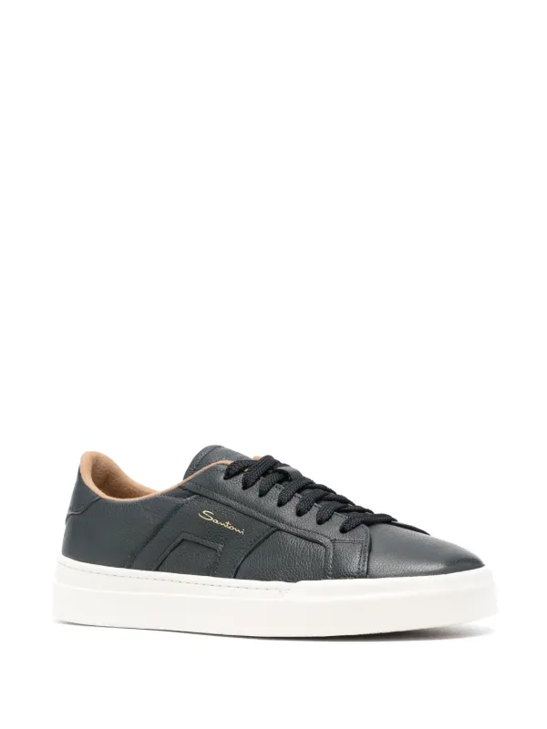 【SANTONI】メンズ ブルー レザー スニーカー Santoni レザースニーカー | ブルー | FARFETCH JP