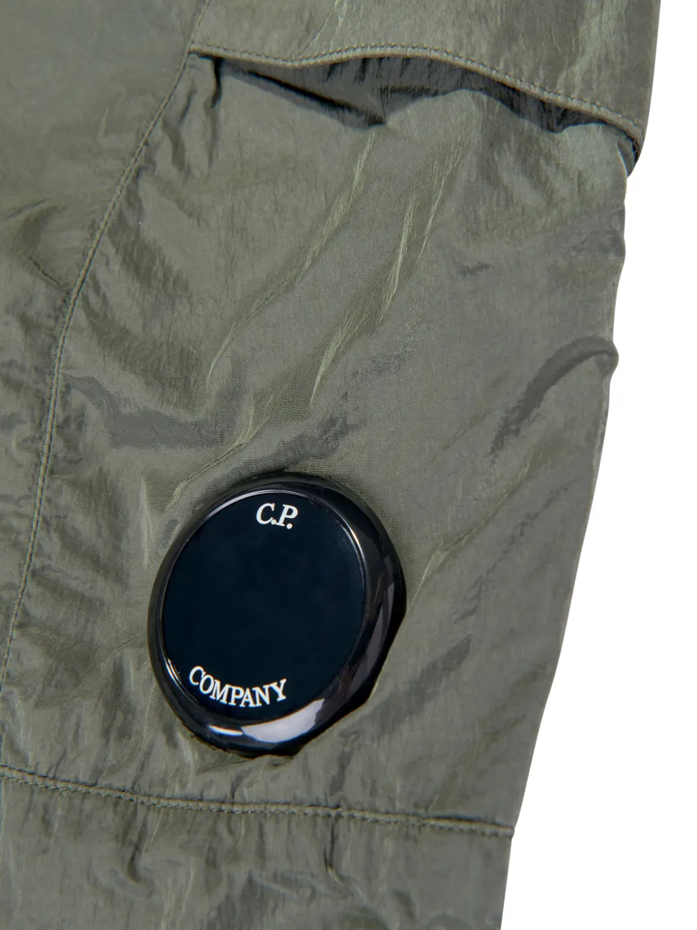 C.p. Company Lens Cargo Trousers In Green