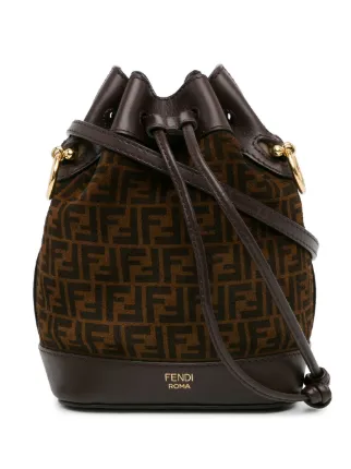 Fendi Pre Owned 2018 2023 Zucca Suede And Calfksin F Is Fendi Mon Tresor Bucket Bag Brown FARFETCH HK