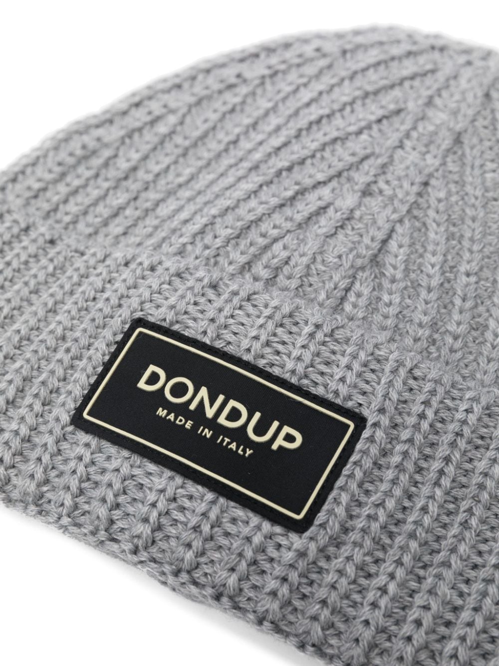 Shop Dondup Logo-patch Beanie In 灰色