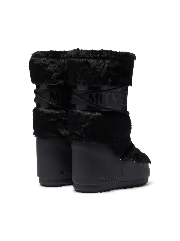 MOONBOOT アイコン フェイクカーリー ブラックブーツ MOONBOOT アイコン フェイクカーリー ブラックブーツ Moon Boot Icon