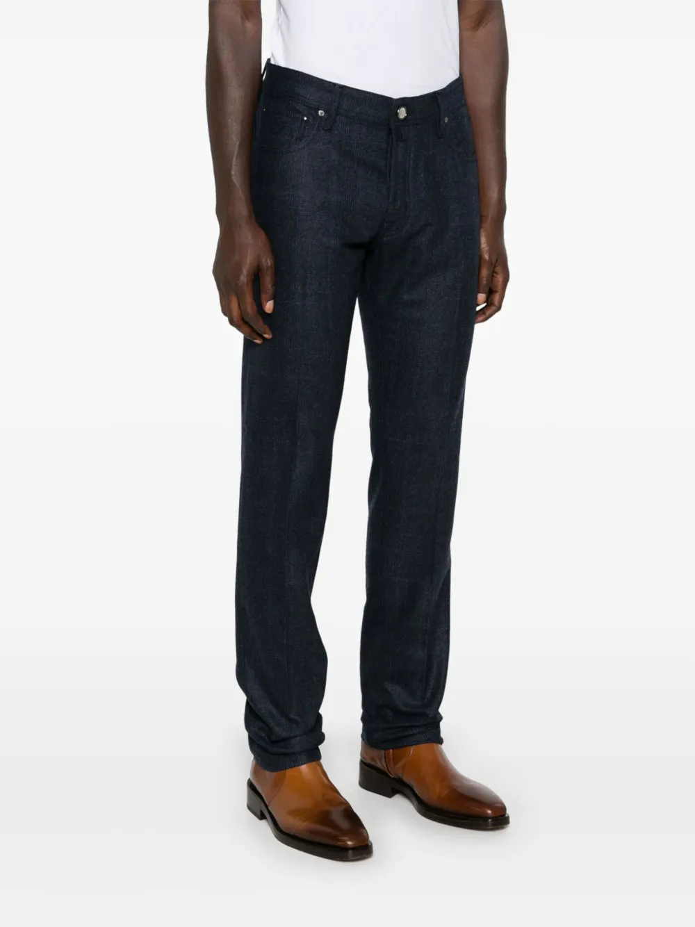 Jacob Cohën Prince of Wales geruite broek Blauw