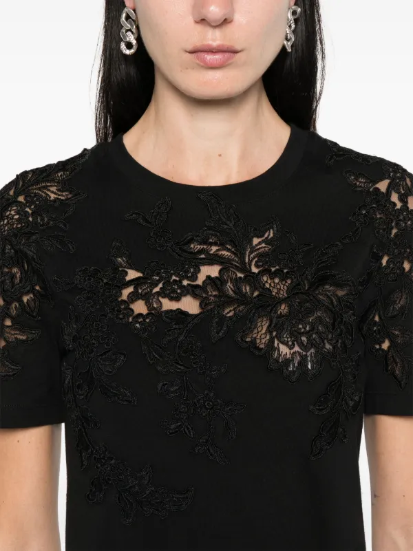 ERMANNO SCERVINO スムーズ 黒のレーストップス