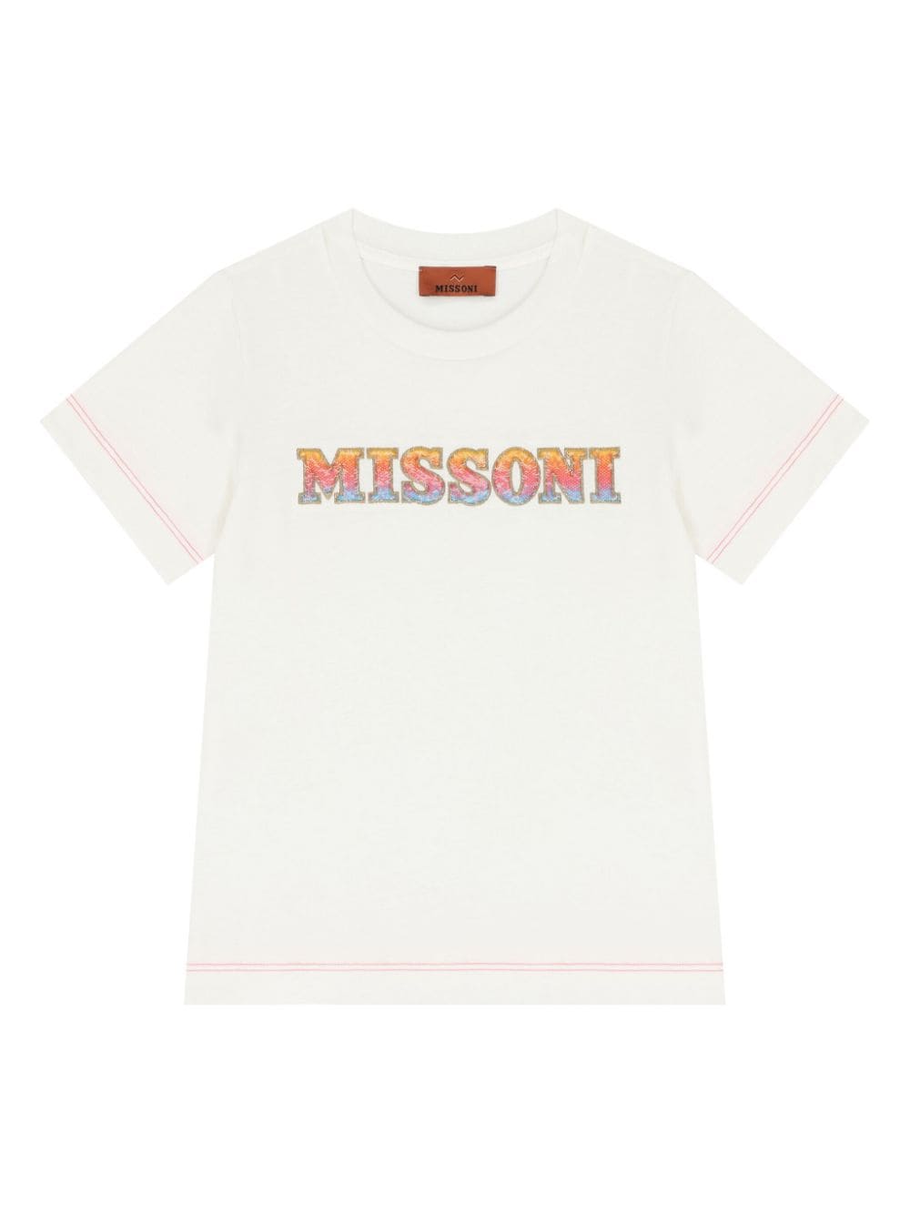 Shop Missoni Logo-embroidered T-shirt In White