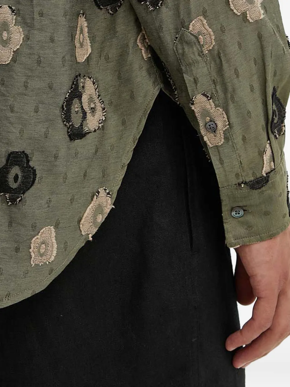 Sunflower Overhemd met bloemenpatch Groen