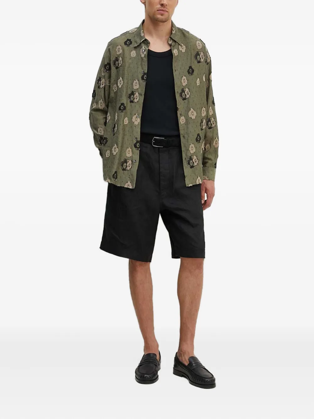 Sunflower Overhemd met bloemenpatch - Groen