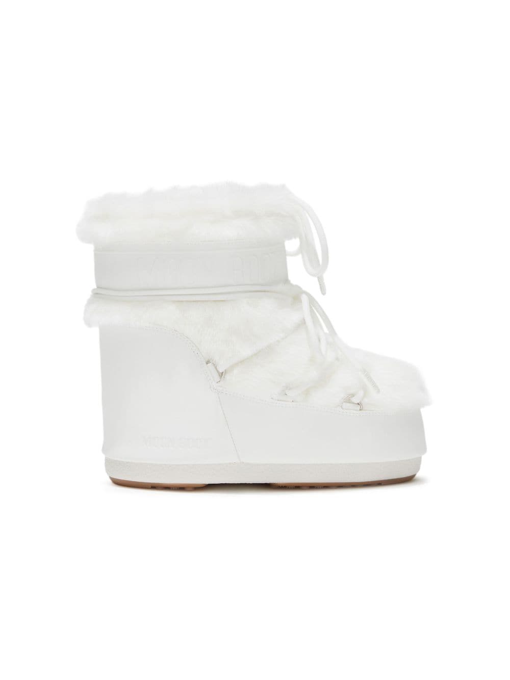 Moon Boot Kids Icon lage snow boots met imitatiebont Wit