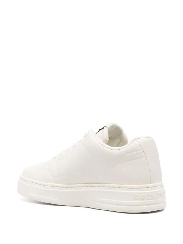 EMPORIO ARMANI レディースホワイトレーザーモカシン サイズ38 EMPORIO ARMANI レディースホワイトレーザーモカシン サイズ38