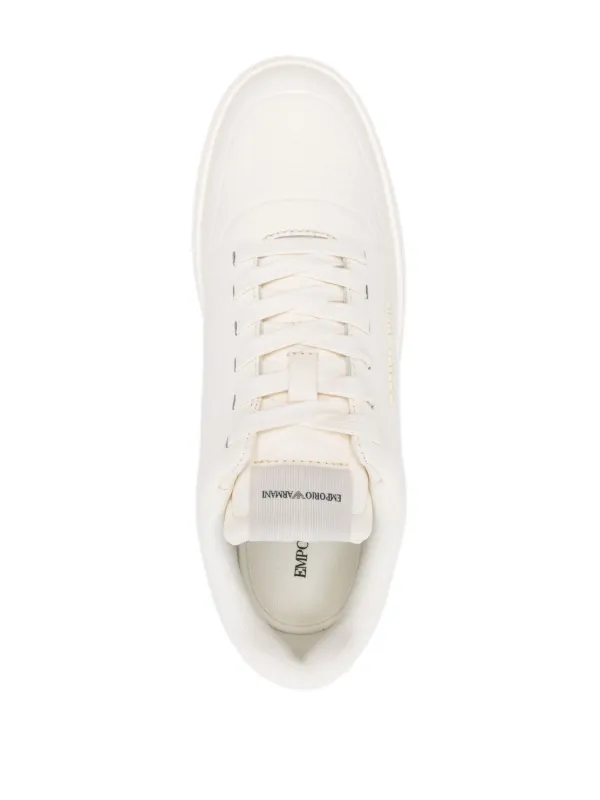 Emporio Armani thermoformed-detail Leather Sneakers | White | FARFETCH