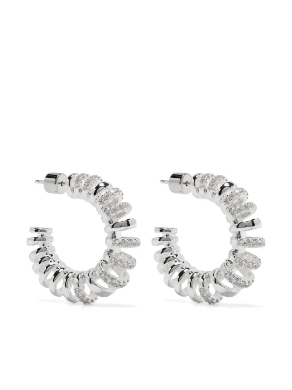 Orecchini A Cerchio Grandi In Argento Riciclato - Stile Discoteca, 4 Cm, Con Certificazione RCS - 5