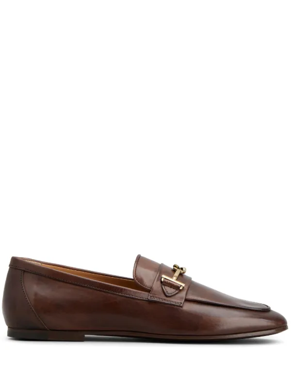 【TOD'S】関税込☆ヨークローファー ロゴプレート ブラウン TOD'S】関税込☆ヨークローファー ロゴプレート ブラウン