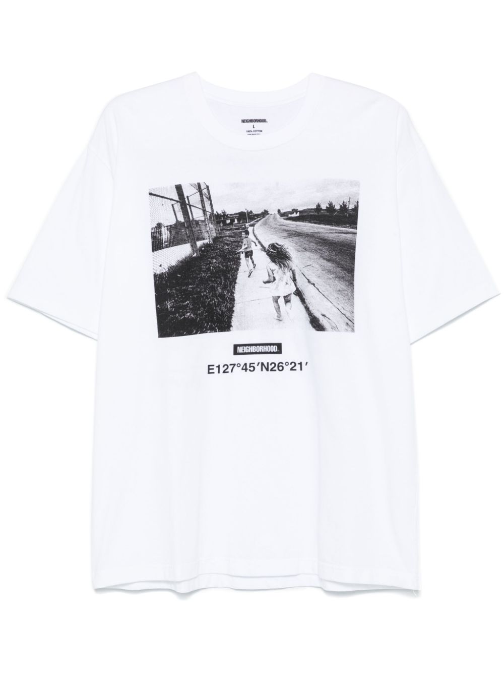 Neighborhood x Osamu Nagahama T-shirt met fotoprint Wit