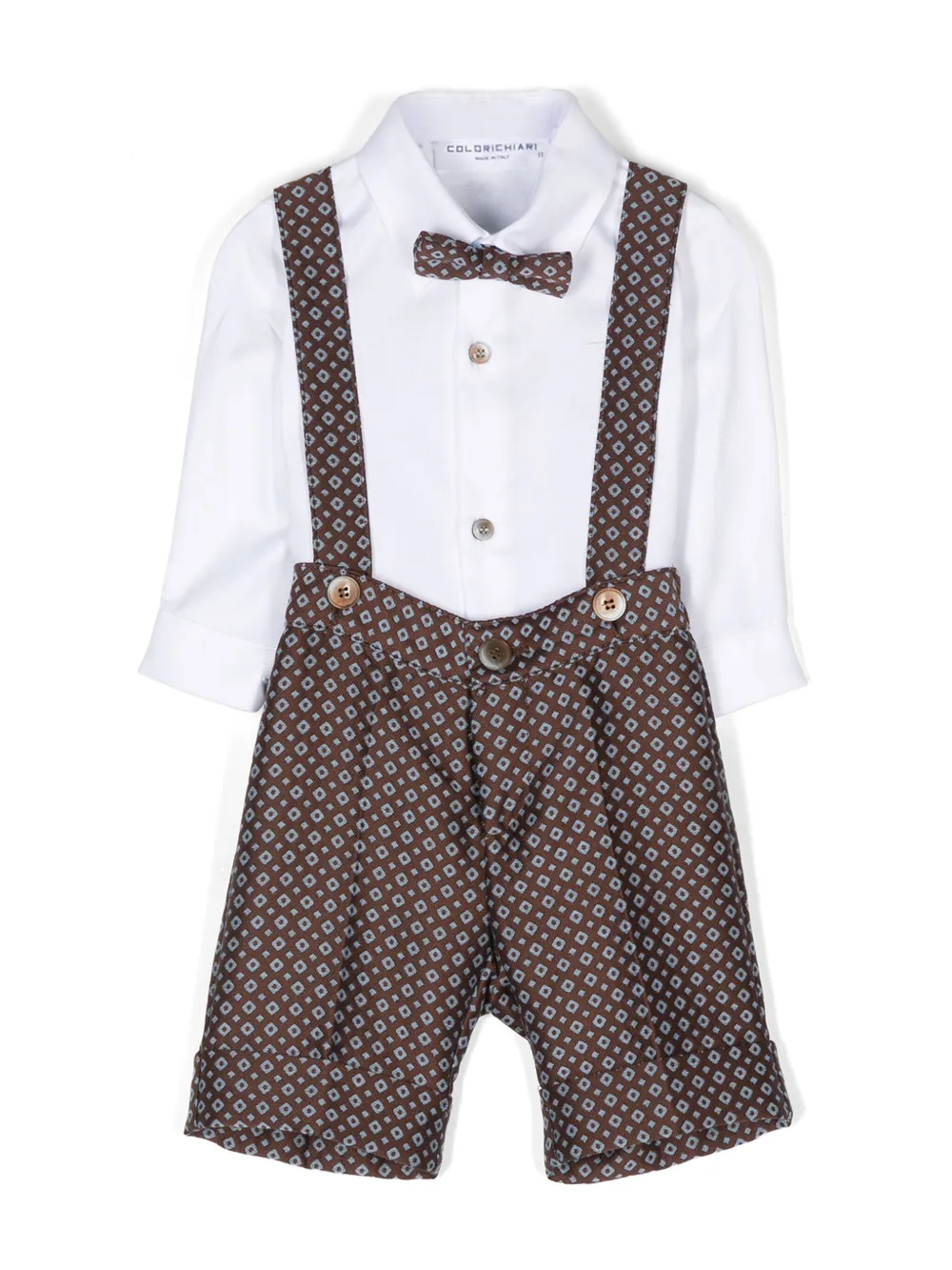Colorichiari Geometric-pattern Short Set (three Pieces) In Blue