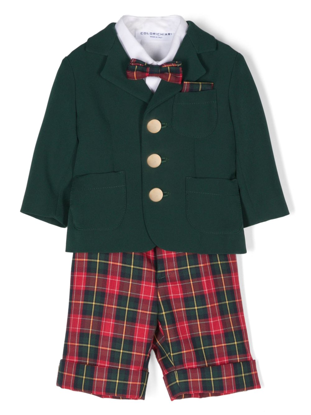 Colorichiari tartan-pattern trousers set - Green