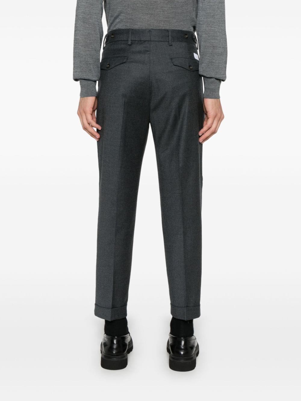 Shop Manuel Ritz Flannel Double-pleat Trousers In Grey