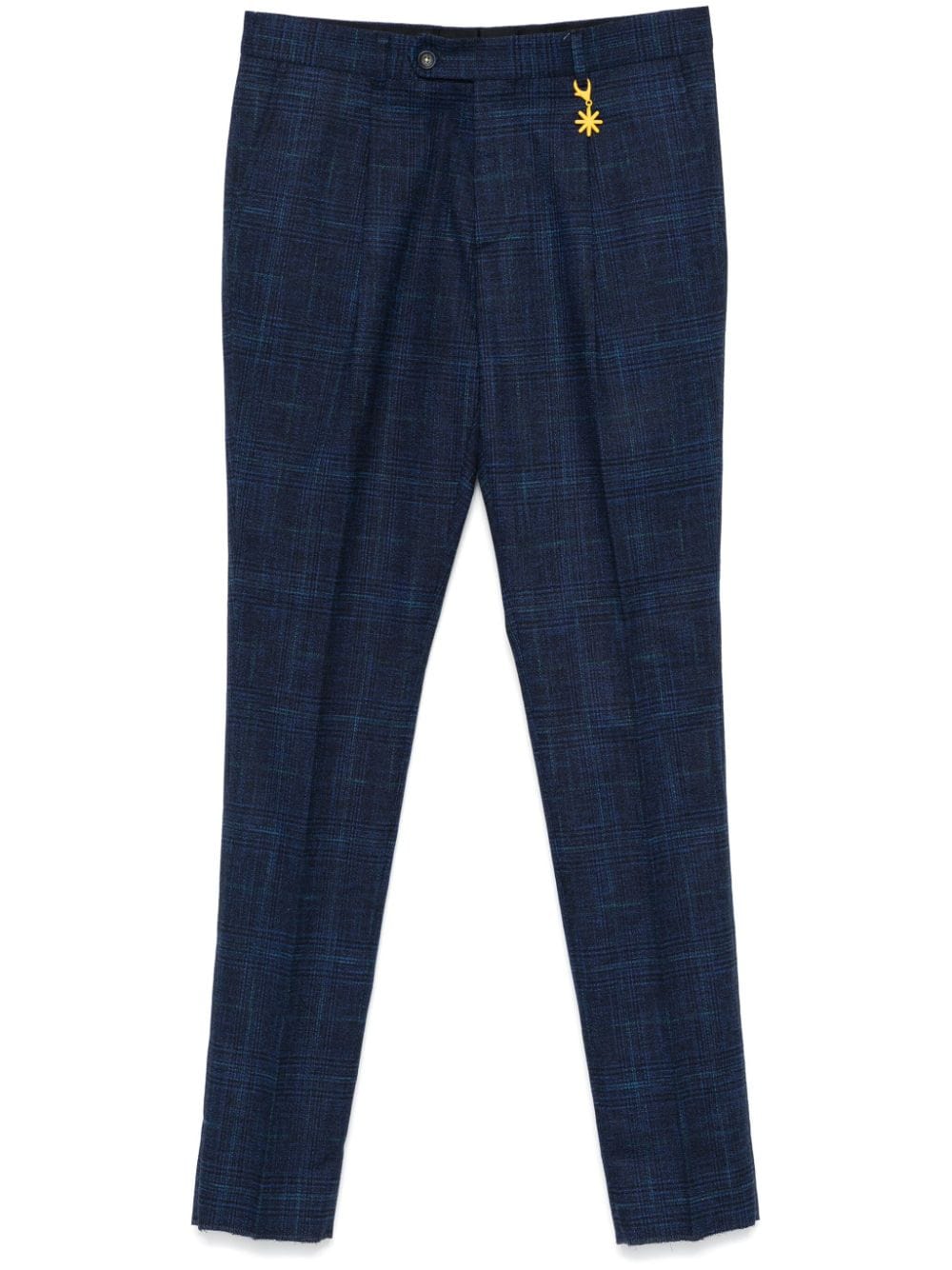 Shop Manuel Ritz Plaid-check Trousers In Blue