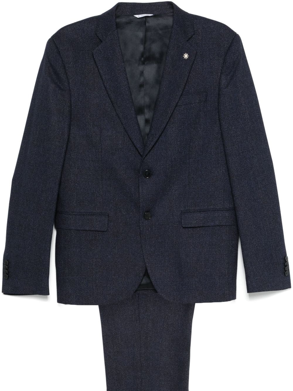 Shop Manuel Ritz Checked Suit In Blue