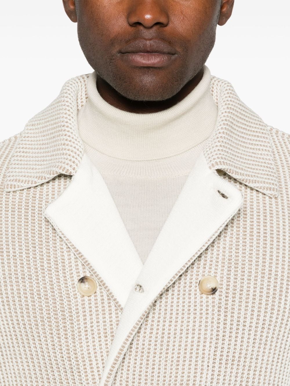 Shop Manuel Ritz Double-breasted Cardigan In White