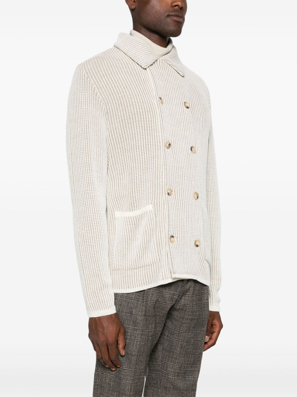 Shop Manuel Ritz Double-breasted Cardigan In White