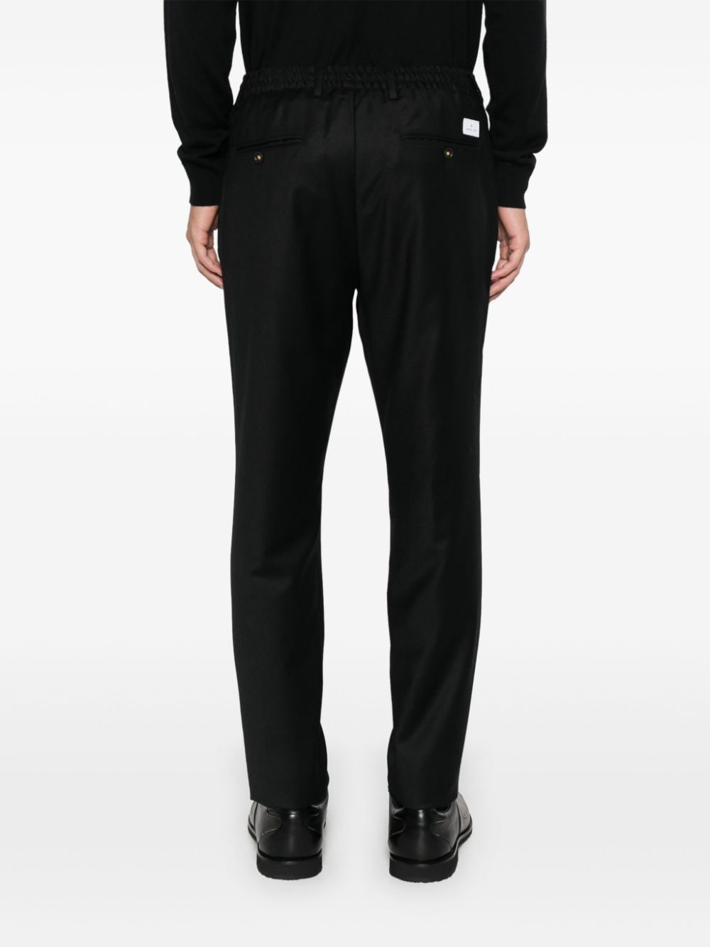 Shop Manuel Ritz Flannel Trousers In Black