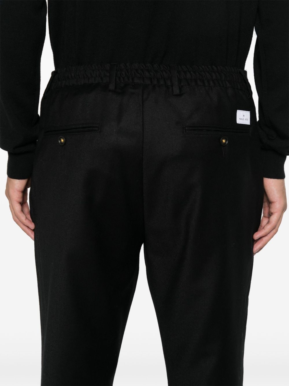 Shop Manuel Ritz Flannel Trousers In Black