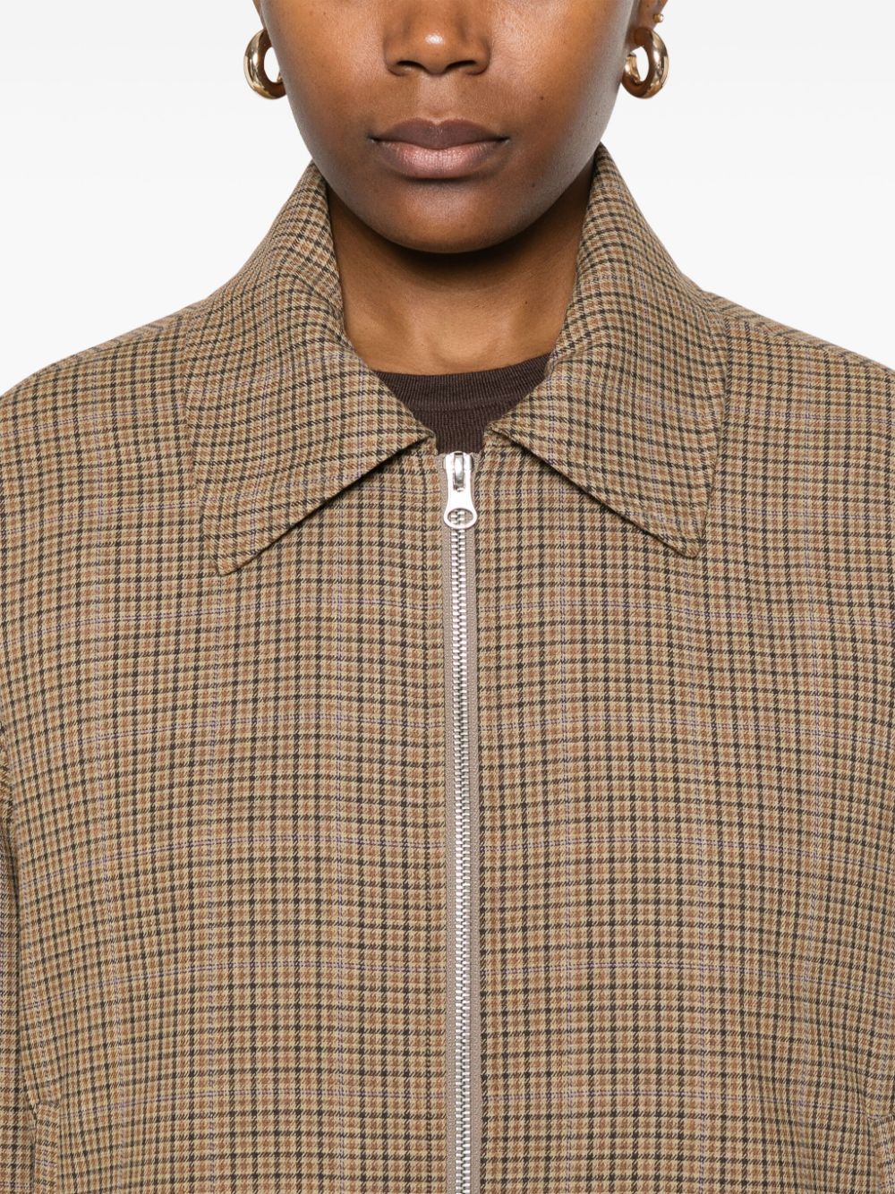 Shop Manuel Ritz Houndstooth Cropped Jacket In Neutrals