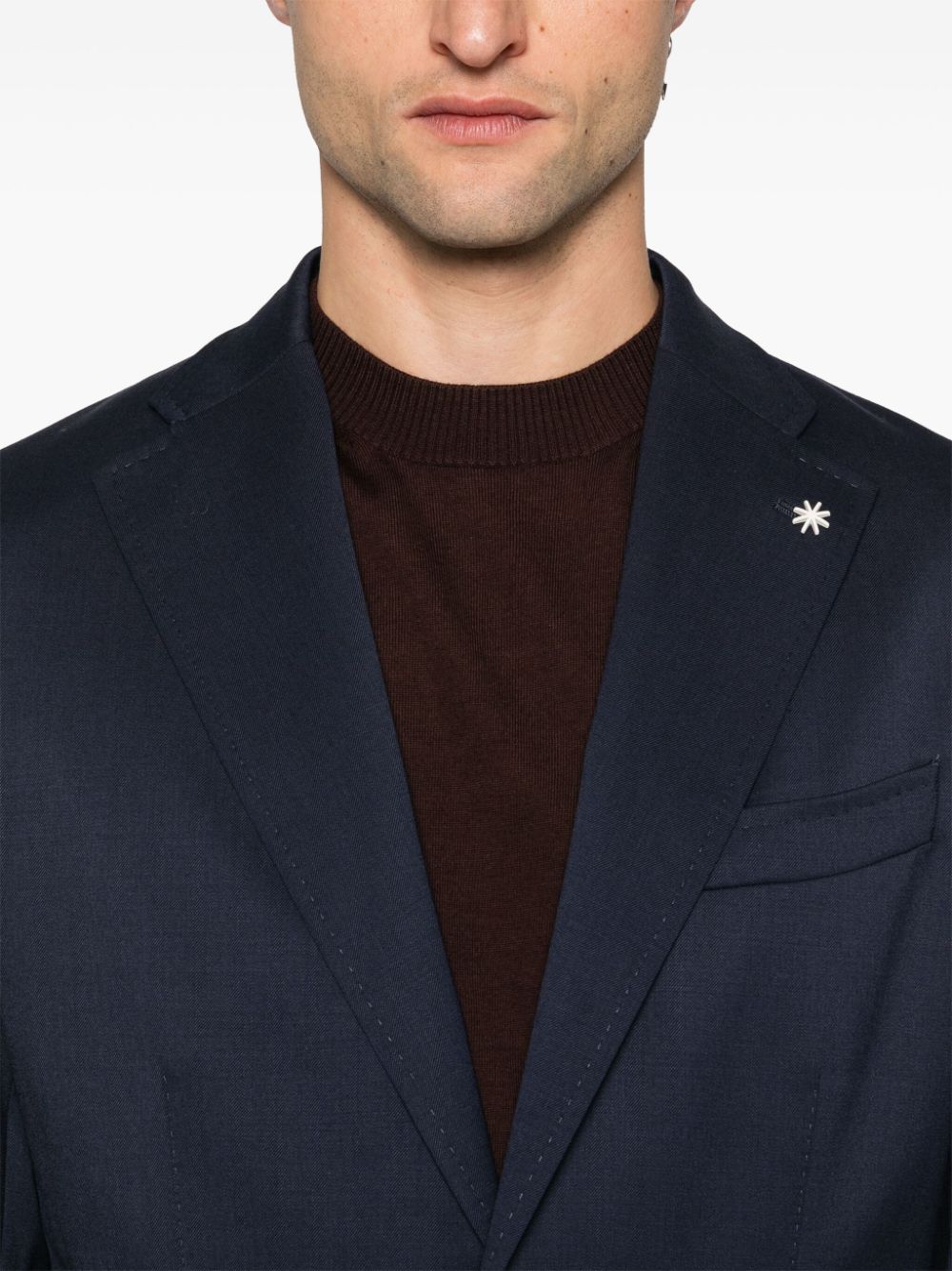 Shop Manuel Ritz Single-breasted Blazer In Blue